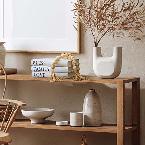 Tinctor Beige Linen Decor Books Set - Home Accent with Blessing Quotes
