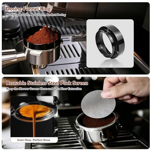 54mm Espresso Accessories Kit - 7-Piece Coffee Tool Set with Tamping Station