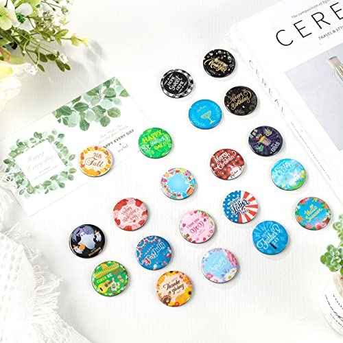 Flutesan 20 Pcs Glass Holiday Magnet on Calendar, Decorative Seasonal Magnets, Fall, Winter, Easter, Thanksgiving, Halloween, Christmas Women Gift, Dishwasher Whiteboard Blackboard Classroom Office