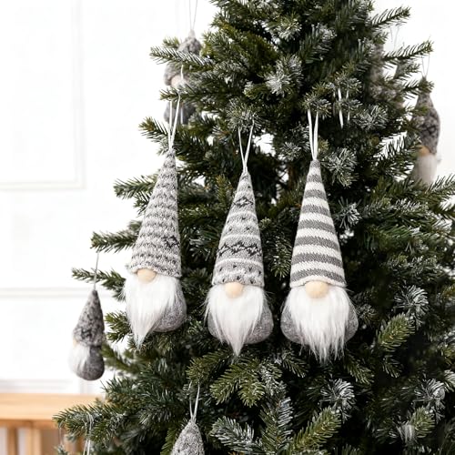 3PCs Christmas Gnome Ornaments for Tree, Decorative Plush Swedish