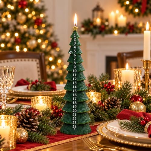 Conelist Advent Calendar Candle Christmas Tree Countdown Candle,
