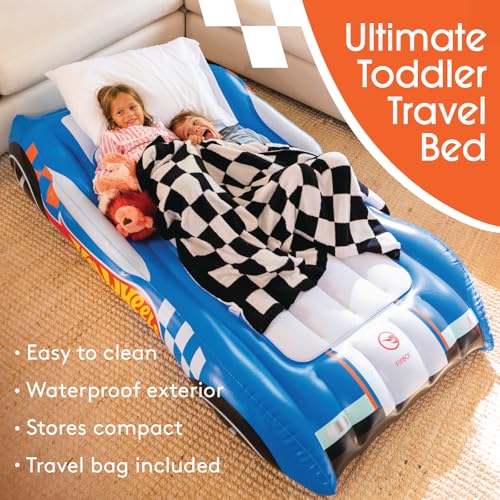 Kids Twin Inflatable Air Mattress with Hot Wheels Convertible Design - Fun & Portable