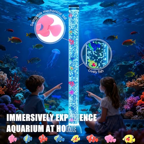 Large Sensory Bubble Tube Lamp with Remote Control & 16 Color Effects for Stress Relief