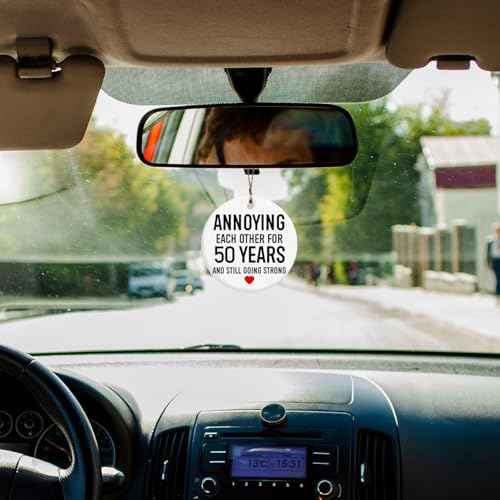 Funny 50th Anniversary Ornament, 50 Year Anniversary Wedding Gifts for Couples Him Her Wife Husband, Annoying Each Other for 50 Years Ceramic Christmas Xmas Ornament Keepsake Decorations