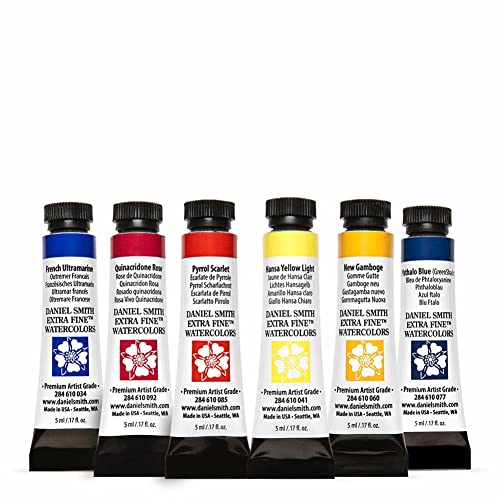 Watercolor Set - 6 Tubes, 5ml, Essentials Introductory Pack, Blue Yellow