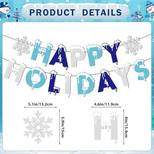 Happy Holidays Banner Happy Holidays Decorations Winter Banner with Winter Wonderland for Holiday Decorations Christmas Decorations Christmas Party Decorations