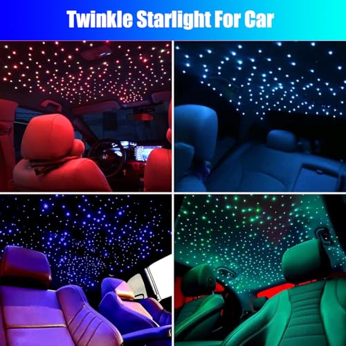 WEBUPAR 16W Car & Home Starlight Headliner Kit with 500pcs 6.5ft Fiber Optic, APP & Remote Control, Twinkle & Music Modes
