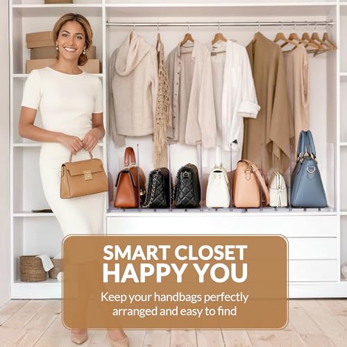 Adjustable Clear Closet Shelf Dividers for Bags & Clothing Storage