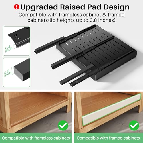 Kitstorack Black Expandable Pull-Out Cabinet Organizer 21"D x 12-20"W