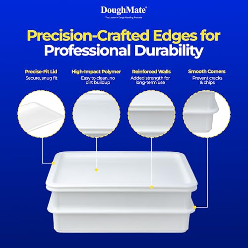 DoughMate Pizza Dough Proofing Box Kit with 2 Trays, Cover & Scraper