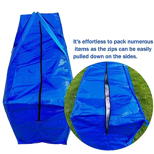 66 Gallon Extra Large Storage Bag 250L - Heavy Duty with Zipper, 1 Pack Blue (MKOKYD)