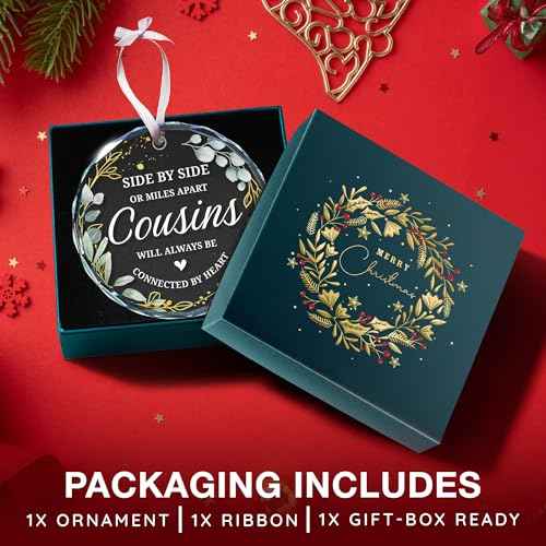 Cousin Gifts - Perfectly Designed Christmas Ornaments for Cousins, Delightful Gifts for Cousin Male & Female, Specially Crafted for Kids & Adults, Ideal Best Cousin Gift for Women & Men