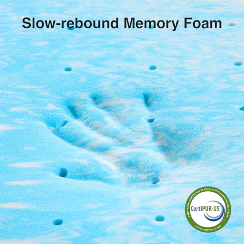 Full 3 Inch Cooling Gel Infused Memory Foam Mattress Topper - Pressure Relief