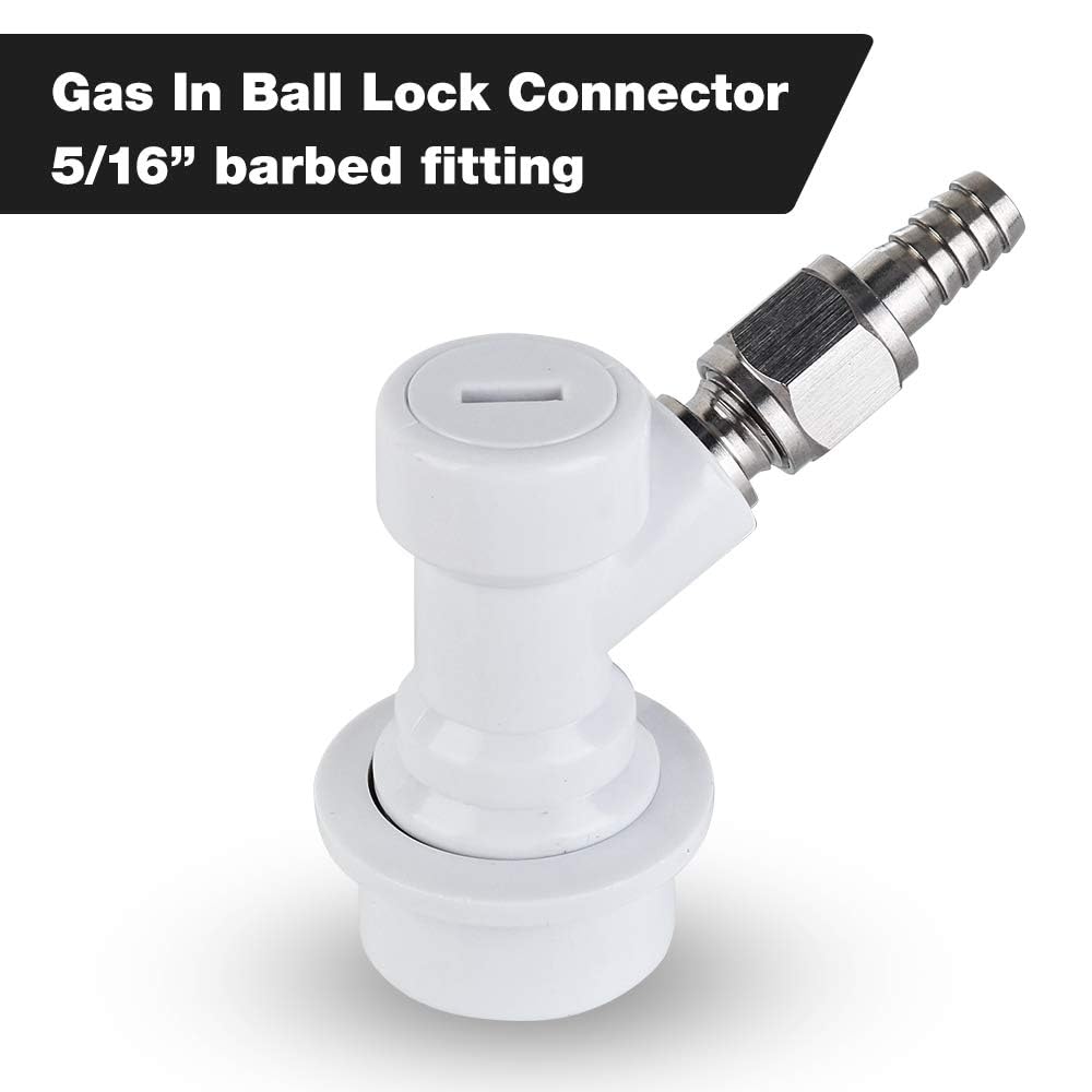 Ball Lock Keg Disconnect Quick Ball Lock MFL Disconnect Flared 5/16” Gas 1/4” Liquid Barbed Stainless Swivel Nuts for Corny Keg Post Ball Lock Keg Fittings for Homebrew with Clamps