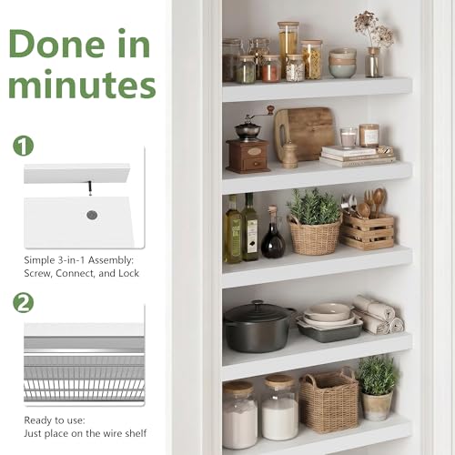 Wirshelfcova 5pcs Wire Shelf Covers for Pantry & Closet, 30" W x 12" D, White - Premium Engineered Wood