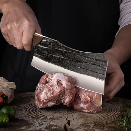 HOSHANHO 6-Inch Butcher Knife Set - Bone Cleaver & Viking Knife, 3-Piece