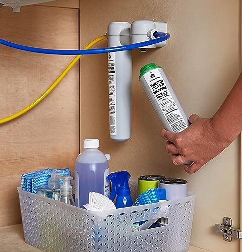 GE Under Sink Water Filter Replacement Set - Dual Flow, 2 Filters, Reduces Sediment & Impurities, Fits GXK255TBN, Pack of 2