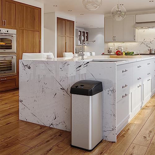 Touchless Kitchen Trash Can 13 Gallon with Odor Filter - Black