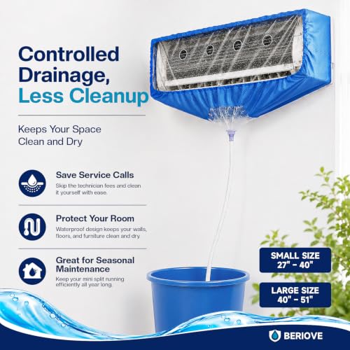 Mini Split Cleaning Bag 40-51 Inch Waterproof AC Maintenance Cover - Reusable
