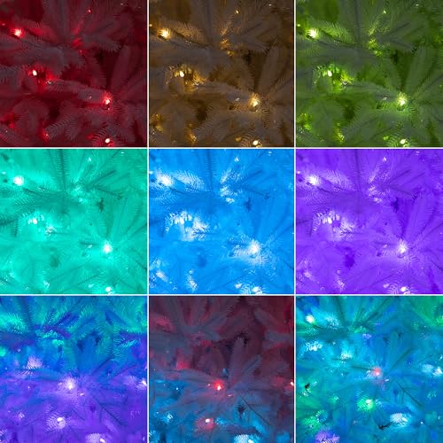 Nearly Natural 7ft White Artificial Christmas Tree with 440 LED Lights
