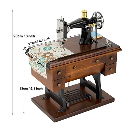 Mr.Winder Vintage Sewing Machine Music Box - Fur Elise Mechanical Wind-Up Gift