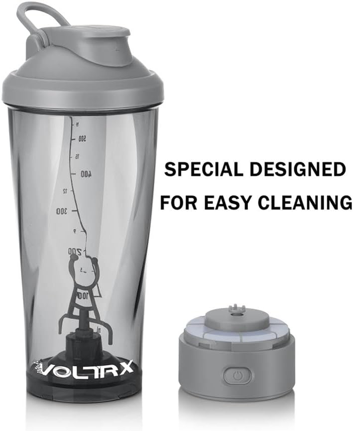 VOLTRX VortexBoost Electric Shaker Bottle - USB-C Rechargeable Protein Mixer, BPA-Free Tritan, Purple