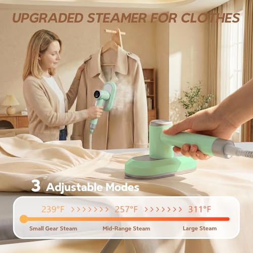 WellMall Green Hanging Handheld Garment Steamer 2-in-1 Clothes Iron & Steamer