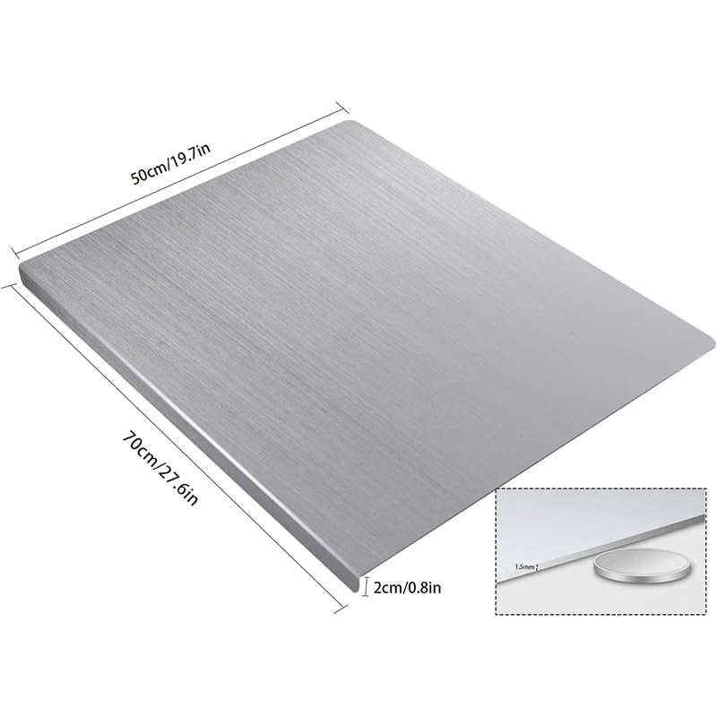 Large Stainless Steel Cutting Board for Kitchen - 27.6 x 19.7 Inches, Non-Toxic, Heavy-Duty, Multi-Use Food Prep Surface