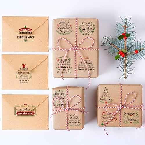 Epakh 45 Pcs Large Christmas Inspirational Vinyl Stickers for Crafts Scrapbooking Christmas Ball Bottle Decals Positive Word Window Stickers Motivational Quote Wall Decal, 45 Color Words(Joy Style)