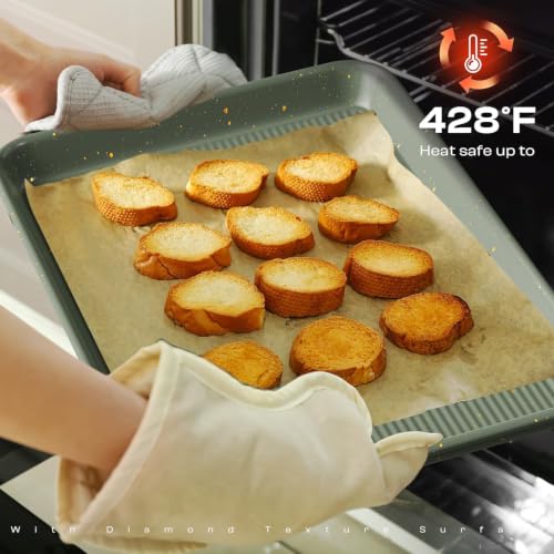 Green 8-Piece Nonstick Bakeware Set – Stackable Oven Pans for Baking & Roasting