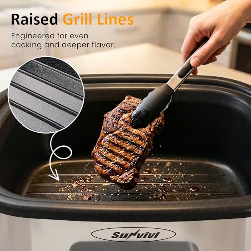Sunvivi 12-in-1 Programmable Slow Cooker 6.5QT Stainless Steel with Timer & Keep Warm