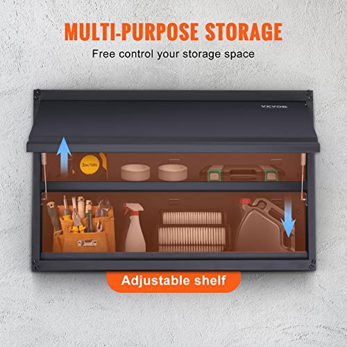 VEVOR Wall-Mounted Metal Storage Cabinet 20'' Flip Up Door, 120lbs Capacity