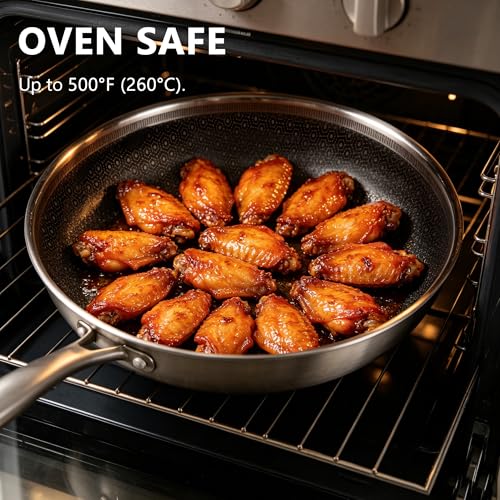 imarku 12-Inch Non-Stick Ceramic Frying Pan with Lid, PFOA-Free, Induction Compatible