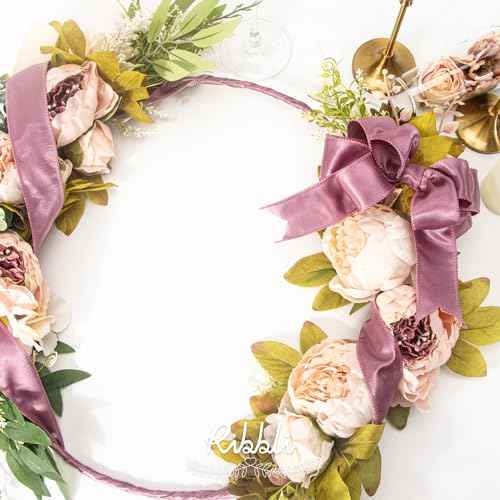 Ribbli Rosy Mauve Satin Wired Ribbon 1.5 Inch Mauve Christmas Ribbon for Gift Wrapping Wreaths Garland Tree Decoration Crafts Home Decor-Continous 20 Yards