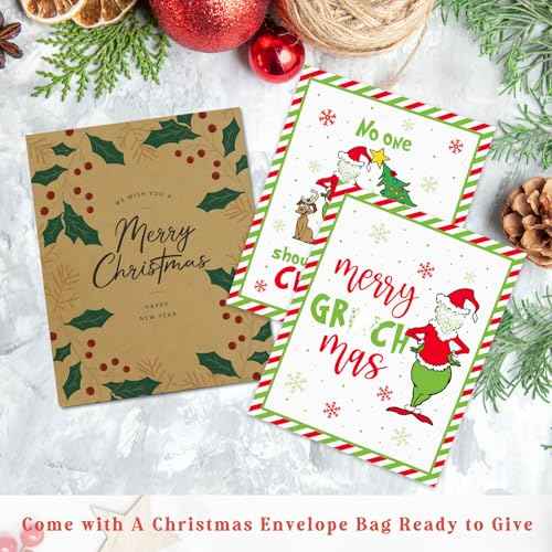 Funny Christmas Decorations, Novelty Christmas Posters for Home Wall Decor, Set of 6 Xmas Wall Art Prints for Bedroom Bathroom Decor Party Supplies, White Elephant Gag Gifts, 8x10 inch, Unframed