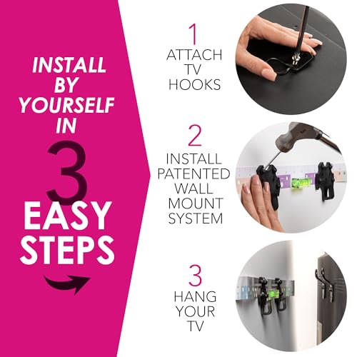 HangSmart TV Wall Mount No Stud for 19-100 Inch Flat Screen TVs - Easy DIY Installation, Holds Up to 150 lbs