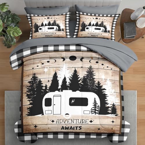 Camping Queen Comforter Set with Sheets - 7 Pieces RV Camper Bedding - Queen / Campervan