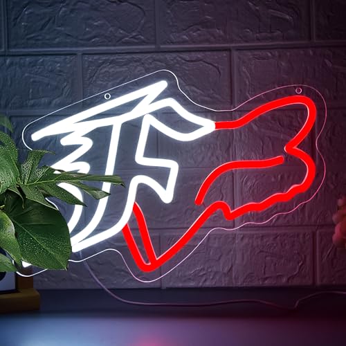 DYUAI Red-Fox Race Car Neon Sign Wall Decor for Man Cave & Gaming Room