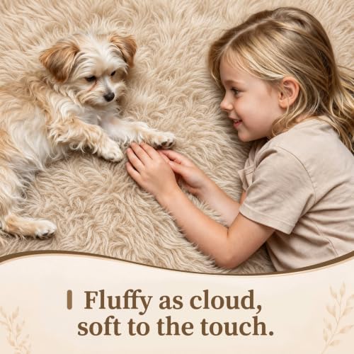 Camel 8x10 Area Rug - Soft Fluffy Washable Shag Carpet for Living Room & Bedroom - Variation of THIS listing