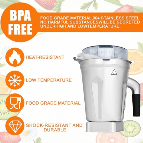64oz Stainless Steel Blender Pitcher for Vitamix - Compatible with 5200 5000 6300 VM0103 VM0197 E310 A2500 Explorian Series - Variation of THIS listing
