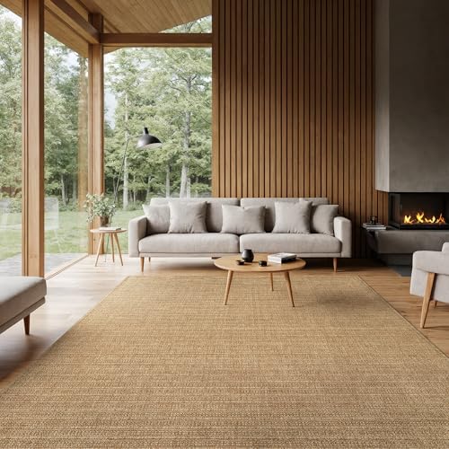 Washable Easy Jute Rug 5x7 Indoor Outdoor Striped Fiber Area Boho