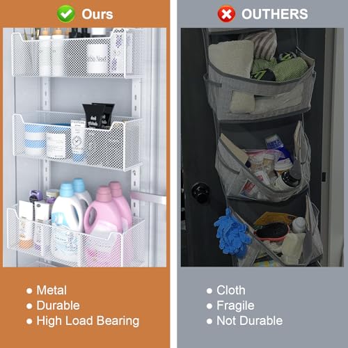 VyGrow White Over The Door Organizer 5-Tier Metal Hanging Storage Baskets