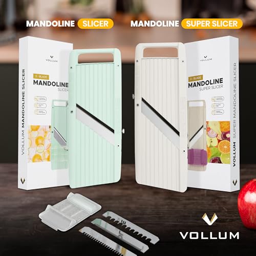 Vollum Narrow Mandoline Slicer Vegetable Cutter with Stainless Steel Blades