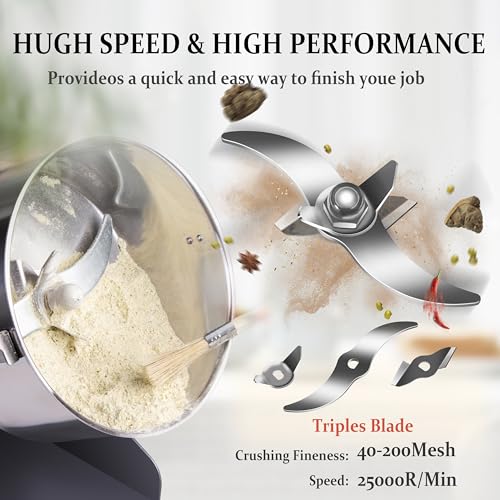 Electric Grain Mill 750g Stainless Steel Food Grinder for Wheat Spices Coffee