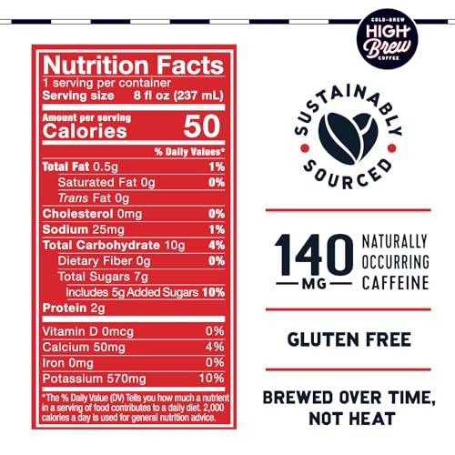 Double Espresso Cold Brew Coffee Can Pack - 8 oz, 12 Pack, High Caffeine