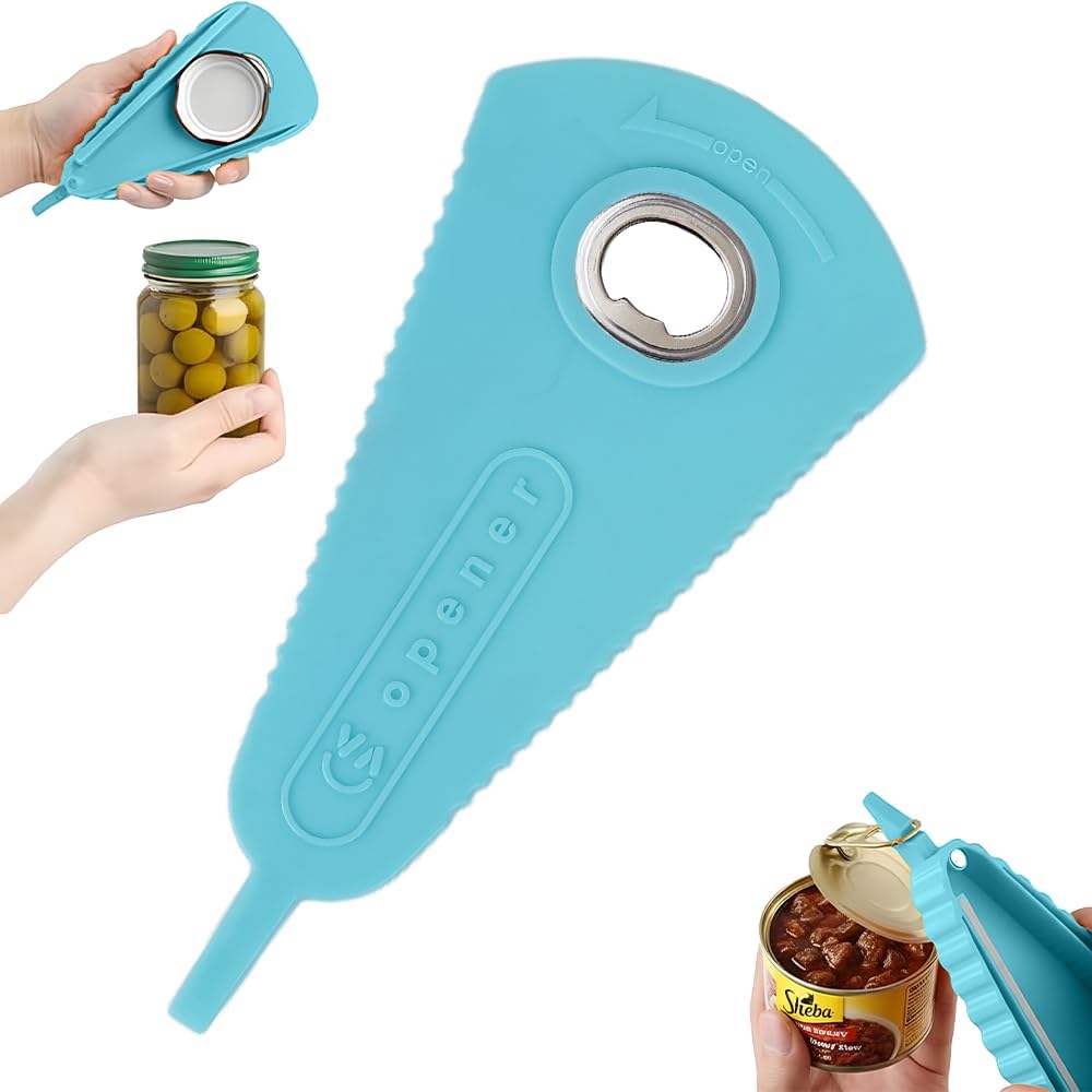 Mutil Jar Opener - Easy Grip Can & Bottle Opener for Seniors with Arthritis | Blue Color