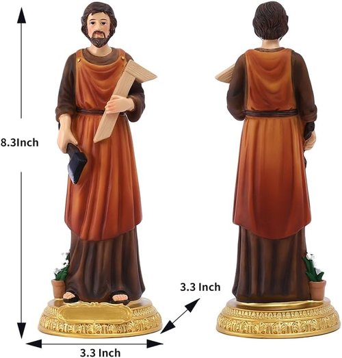 Galiyen Saint Joseph Statue - St. Joseph The Worker Figurine | 8" H Renaissance Collection Religious Gift