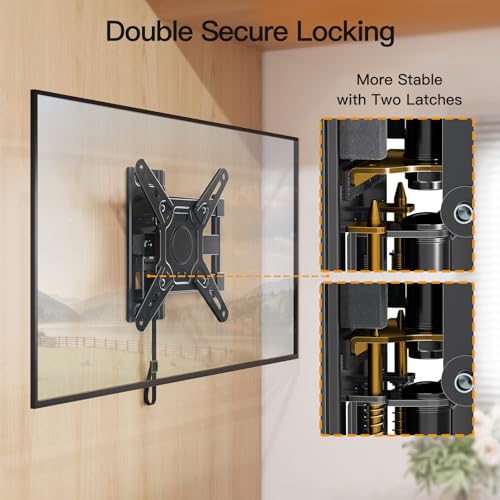 RV TV Wall Mount for 13-43 Inch TVs - Max Load 33 lbs, Dual Locking, Full Motion