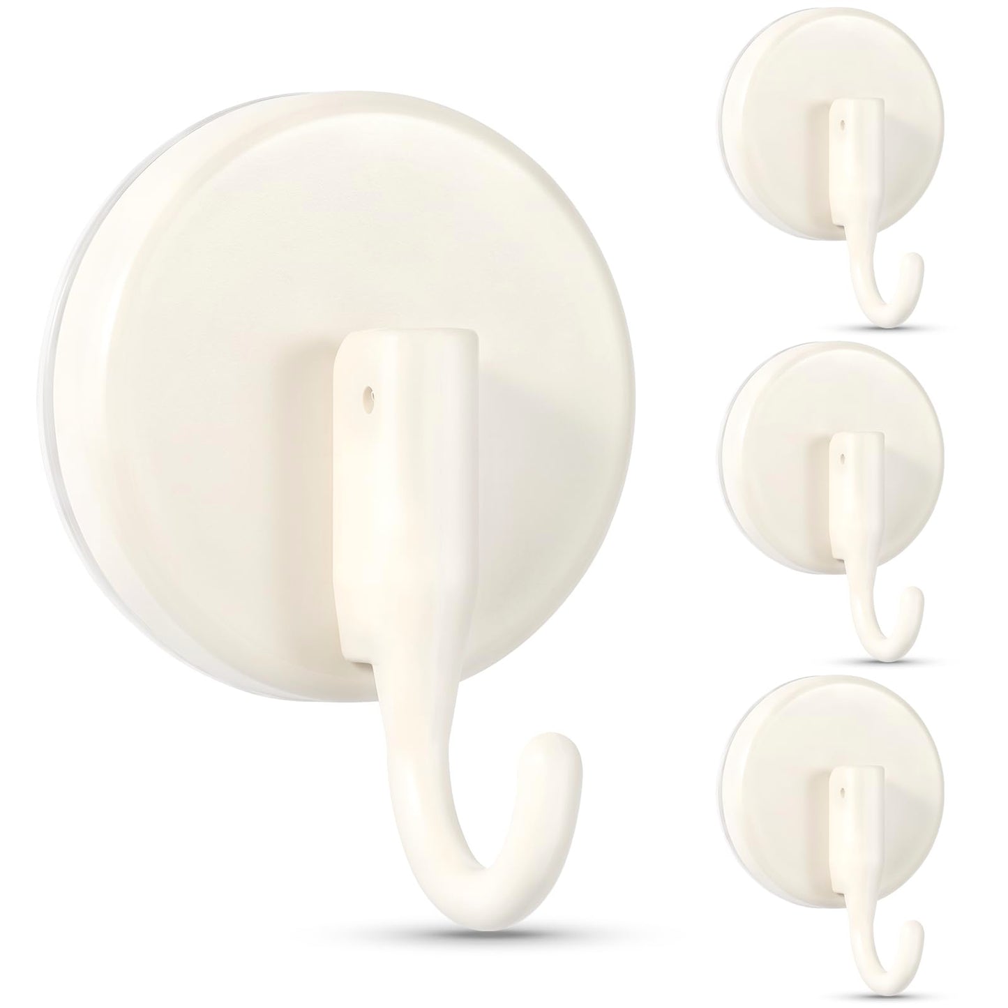 OUTXE Wreath Hanger for Front Door, Upgraded Suction Cup Reef Hook for Glass Window/Over Door, Christmas/Thanksgiving/Halloween/July 4th/Easter/Valentine/Spring/Summer/Fall (White, 4-Pack)
