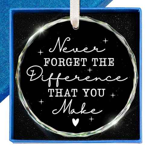 Thank You Gifts for Women Men - Christmas Appreciation Gifts for Coworkers, Teacher, Boss, Nurse, Employee, Friend, Office, Pastor - Bosses Day Gift for Women Men - Glass Christmas Ornaments 2025